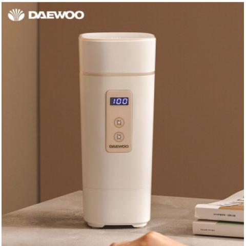 大宇(DAEWOO)电水壶 烧水壶便携式家用旅行电热水壶 随行冲奶泡茶办公室养生保温杯 D2升级款 白色