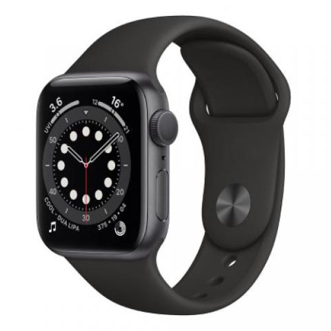 Apple Watch Series 6 44毫米 GPS版 深空灰色铝金属表壳 黑色运动表带 智能手表